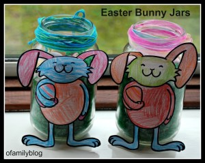 Kid-made Easter Bunny Jars