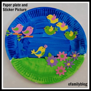 Paper plate and Sticker art activity for kids on ofamilyblog