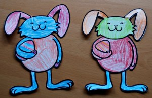 Rainbow easter bunny's