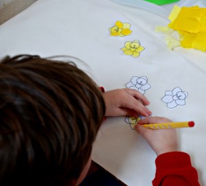 activity village daffodiles used in a wreath activity
