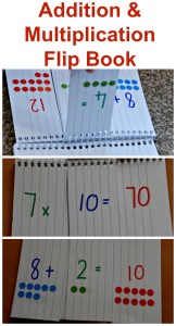 Addition and Multiplication flip book. Great for allowing kids to practice their times table and addition at home