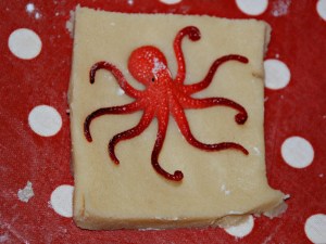 Baking - footprint biscuits - using an octopus