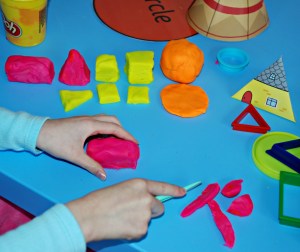 Creating 2D shapes and 3D shapes with playdough