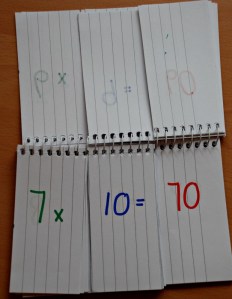 Multiplication flip book home-made on ofamilyblog