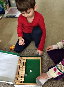 Playing shut the box maths game