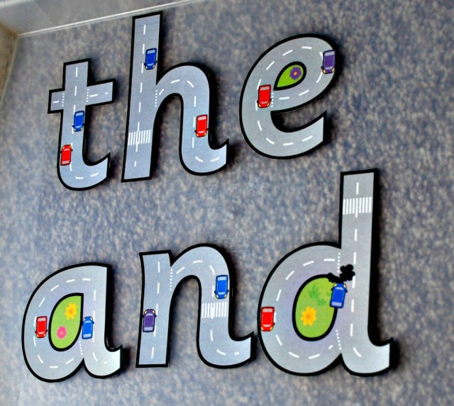 Practicing spelling words with the Road themed letters free to download from Twinkl Resources