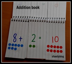 Simple addition flip book made to help kids practice at home found on ofamilyblog