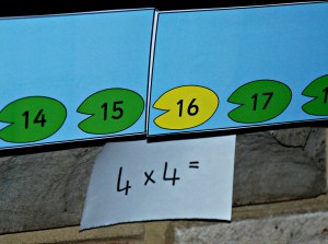 4 times table practice with the lillypad number line from activity village