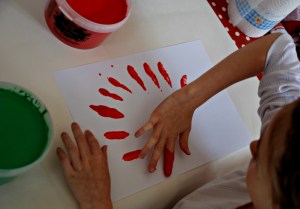 Finger painting is fun