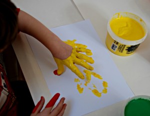 Finger painting sensory play at its best
