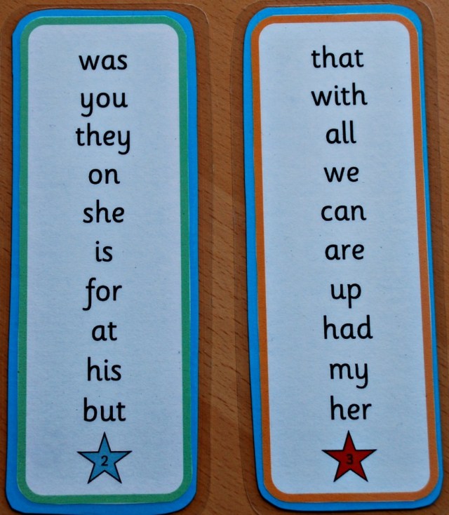High frequency words bookmark free to download from activity village
