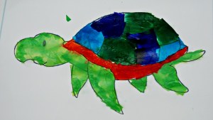sea turtle tissue paper picture