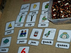 word cards matched to the correct picture