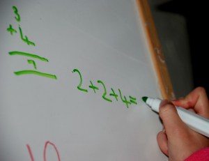 Writing out the sum which goes with using two dice