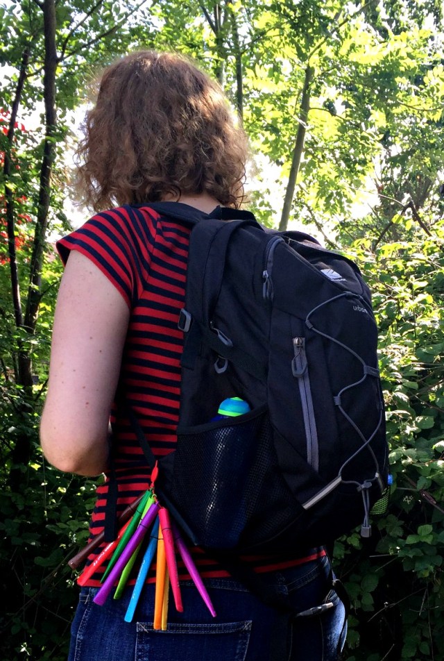 cappi pens attached to our backpack