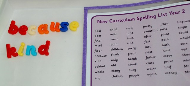 Word building using letters and the Word Mats from Twinkl