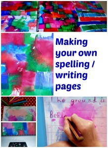 Custom made spelling and writing pages to use in our home education