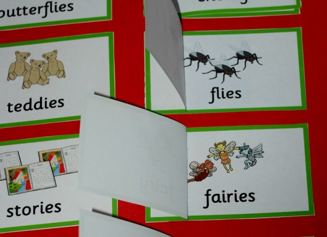 Irregular plural folder made using twinkl cards