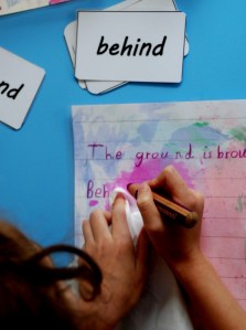 Wiping the STABILO 3-in-1 pencils off the laminated pages