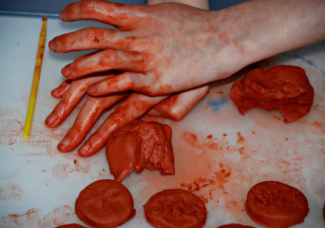 making Roman coins using air drying clay