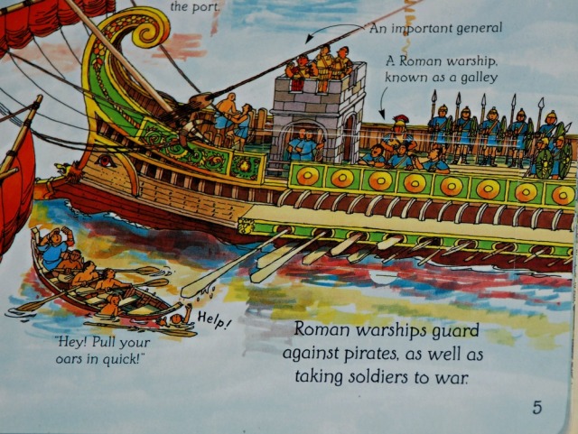 See Inside Ancinet Rome - double page showing how ships were used