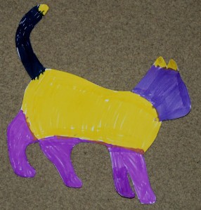 Wilbut the Cat from the Winnie the Witch stories art activity