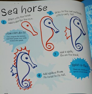 It's fun to draw sea creatures - step by step drawing a sea horse