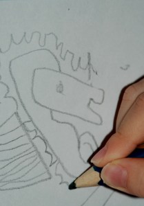 It's fun to draw sea creatures trying to draw a sea horse