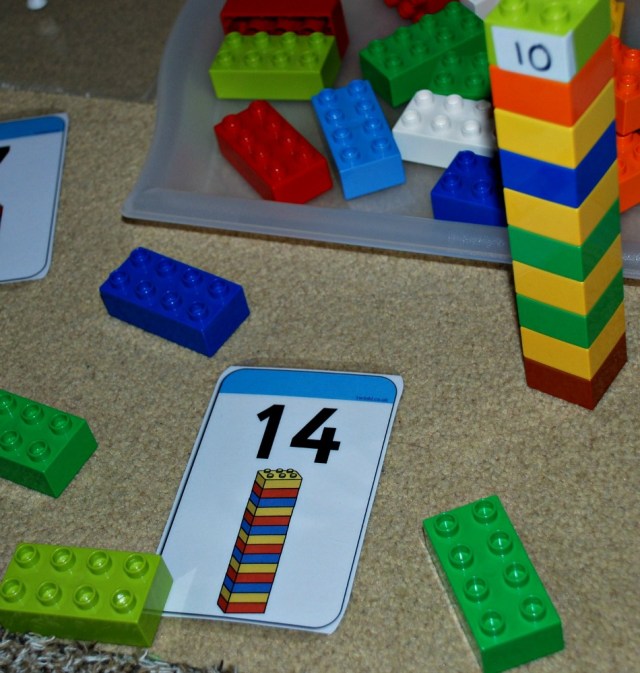 Lego number cards from Twinkl