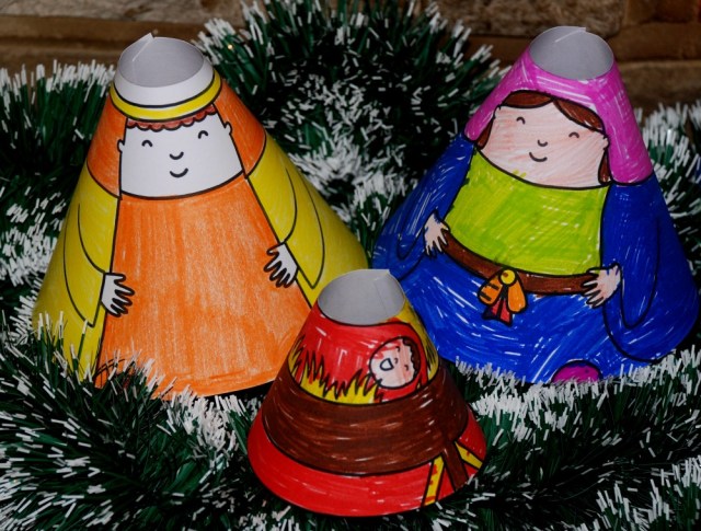 Nativity Cone People a great Christmas activity for children