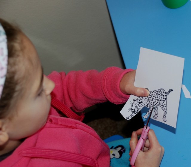 Creating stick puppets encourages lots of cutting practice