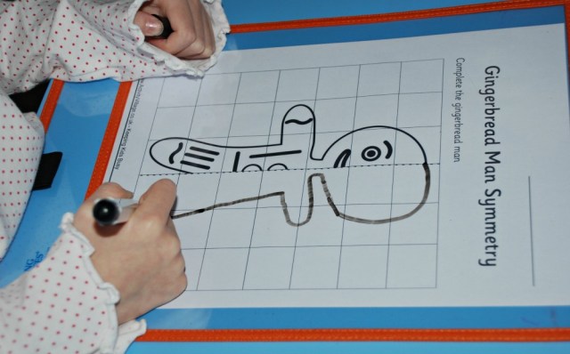 Complete the Gingerbread man on grid paper