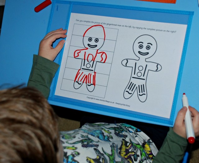 Complete the Gingerbread Man page from Activity Village