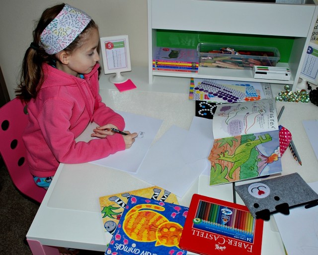 Kids desk from IKEA Pahl range great for home learning activities