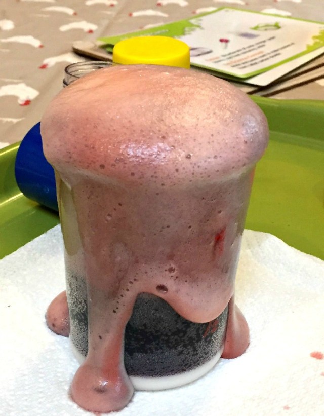 creating a volcano with the learning resources lab set