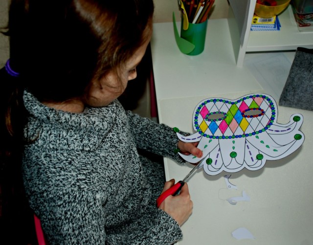 Mardi Gras Colouring Masks from Activity Village