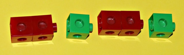 Using our Learning Resources snap cubes to create patterns