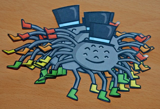Spiders from Twinkl cut-out for 8 times table practice