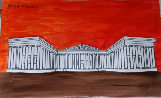London Landmark art activity for children the British Museum
