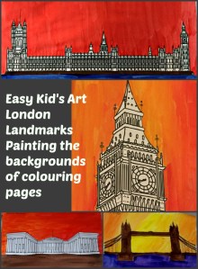 London Landmark Art activity for young children using colouring pages from Twinkl