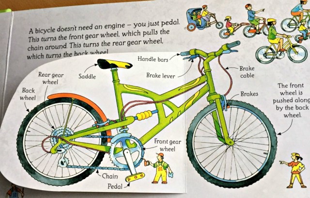 Usborne See Inside How Things works includes a bicycle