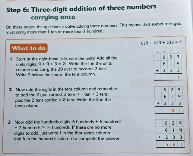 What To Do is at the Top of each page in the Written Calculation books by Schofield & Sims