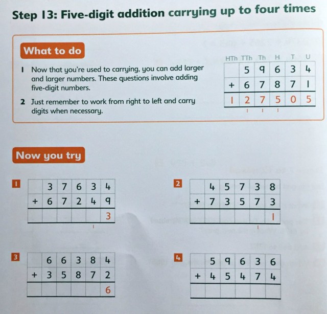 Written Calculation addition book by Schofield &Sims includes 5-digit addition