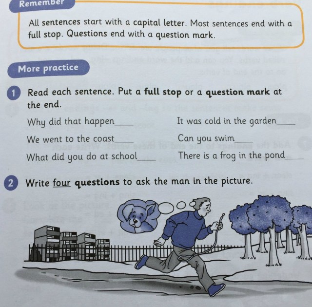Grammar 1 Pupil book by Schofield & Sims introduces questions