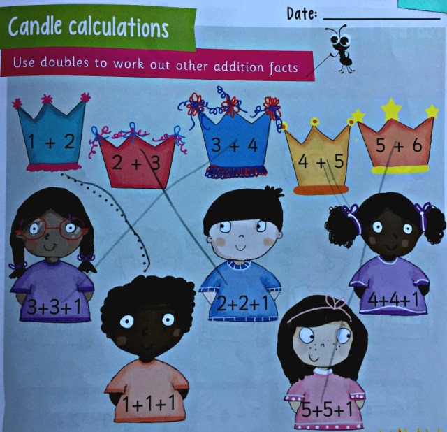 Collins Busy Ant activity Book 1B and example of one of the addition pages