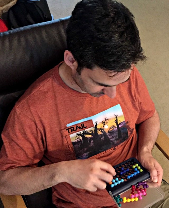 The IQ fit game by Smart games even the parents have a go