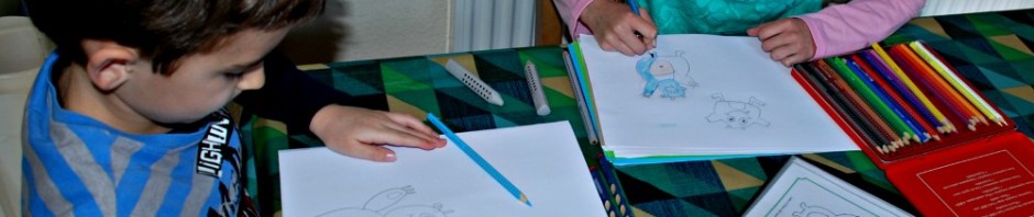 Using the How to Draw Monsters page out of the Home-made How to Draw book created using downloads from Activity Village