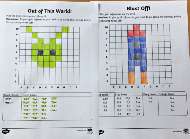 Back to Earth with a Bump grid picture activity to go with the Twinkl orginal eBook