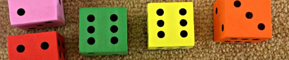 Grouping numbers together to make sums easier using foam dice