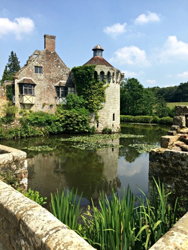 Scotney Castle. A National Trust Site in the UK. The old castle is in ruins but is surrounded by a moat and stunning gardens